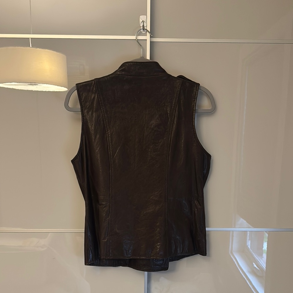 Michael Kors Vintage Brown Leather Vest - Picture 6 of 8